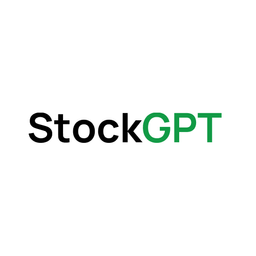 Logo von StockGPT, bestehend aus dem Namen 'StockGPT' in schwarzer Schrift mit einem grünen Akzent über dem 'GPT'