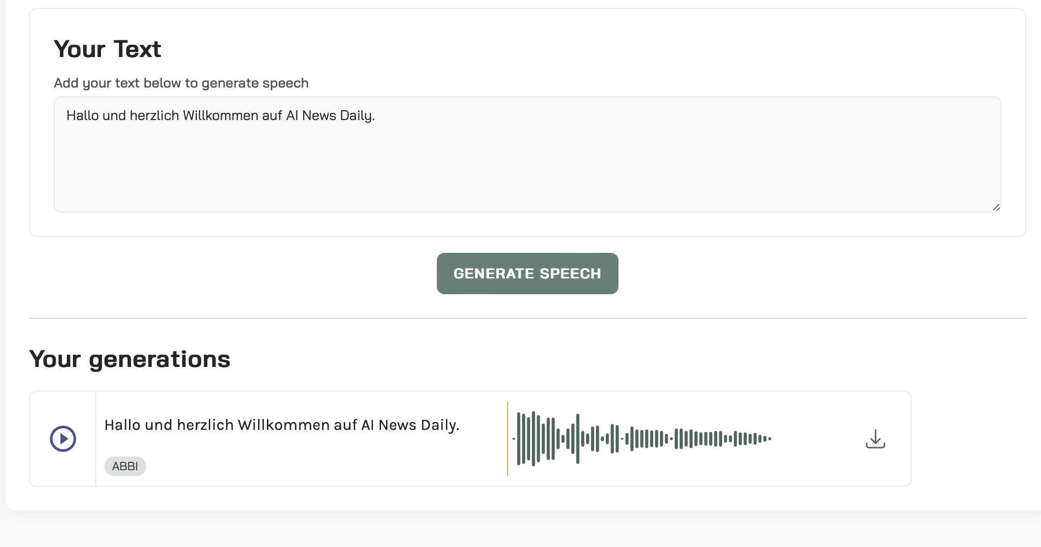 Uberduck AI Text-to-Speech Eingabe und Generierung - Sprachsynthese und Stimmenklonen