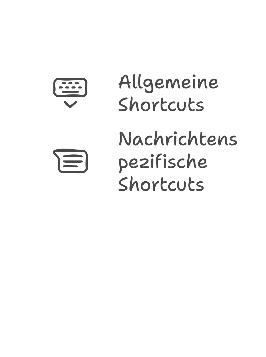 ChatGPT Shortcuts werden in zwei Kategorien unterteilt